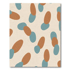 Terra Cotta Blue Organic Shapes Rug