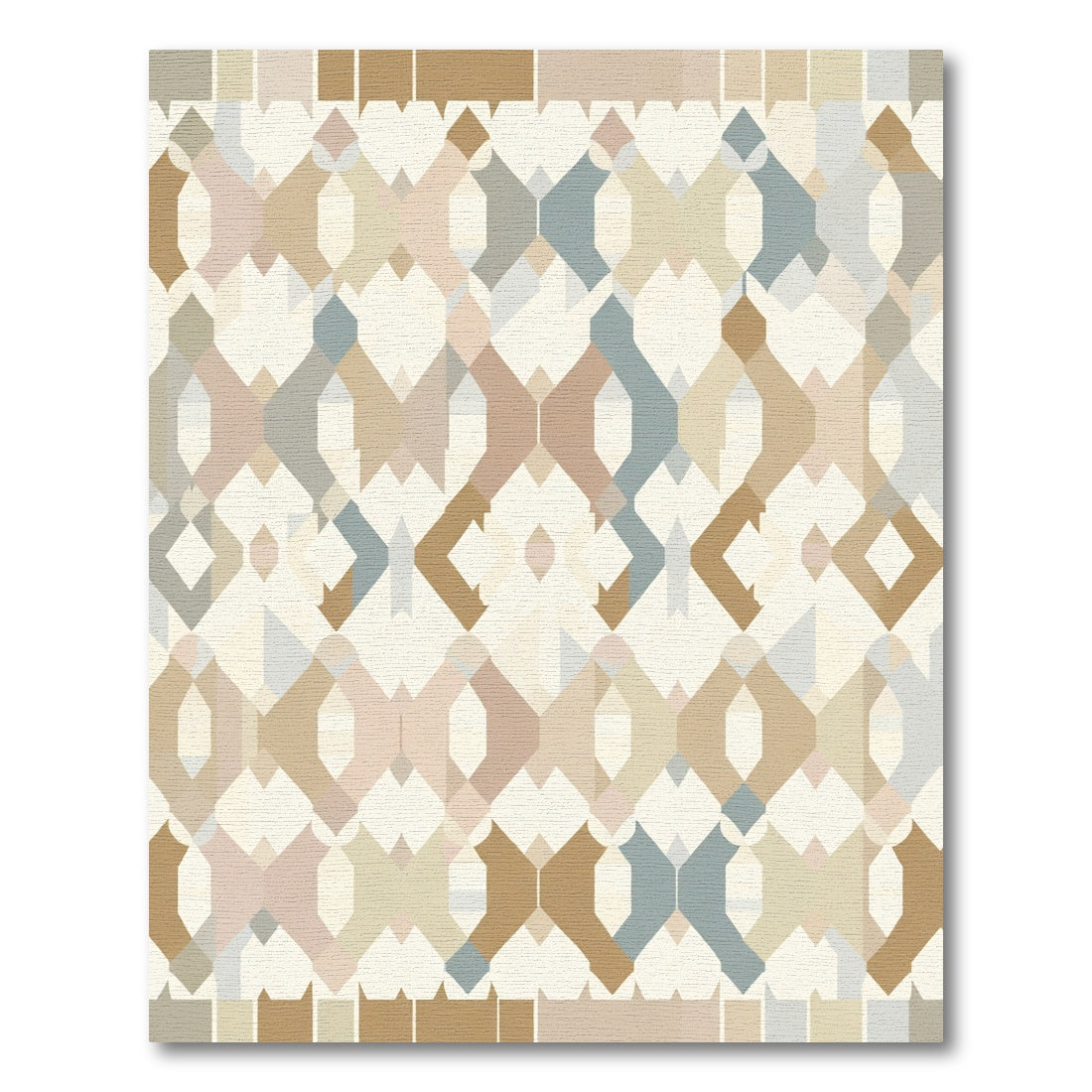 Geometric Earthy Beige Color Blocks Rug
