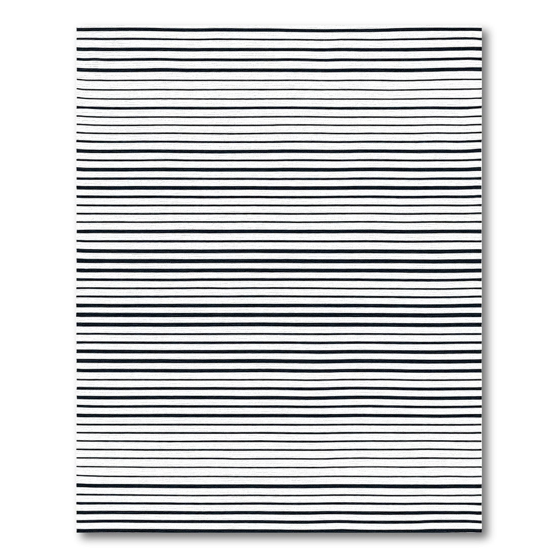 Minimalist Black Horizontal Stripe Rug