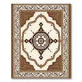 Brown Cream Circular Compass Motif Rug