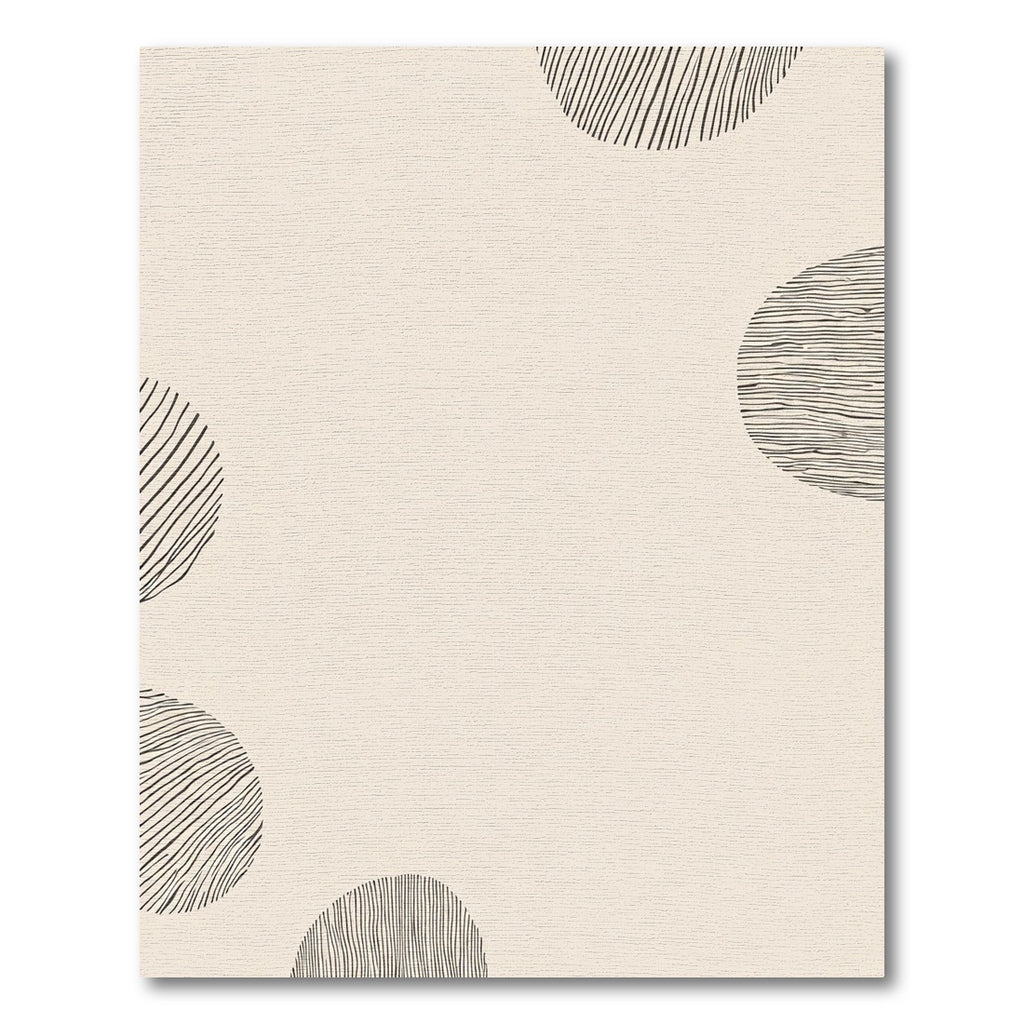 Minimalist Beige Abstract Circles Rug
