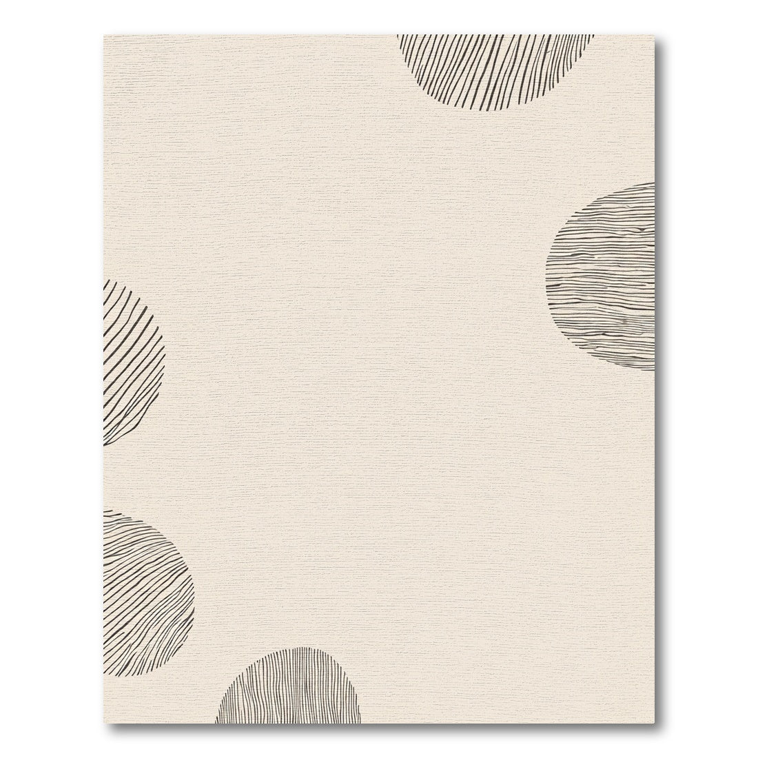 Minimalist Beige Abstract Circles Rug