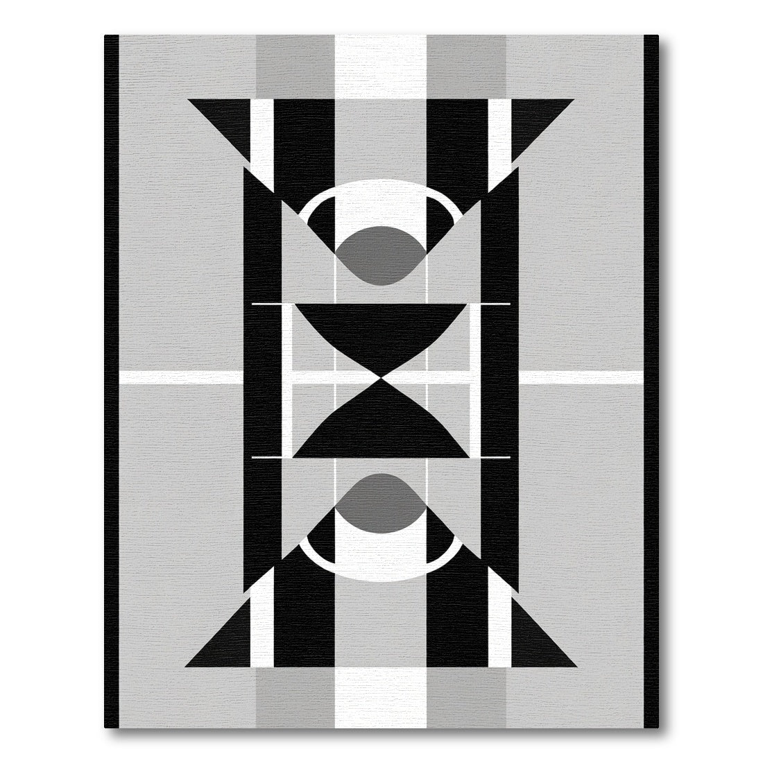 Monochromatic Geometric Art Composition Rug