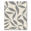 Cream Gray Abstract Leaf Swirl Rug