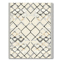 Cream Black Geometric Interlocking Diamond Rug