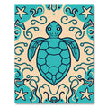 Teal Turtle Ocean Swirls Rug