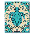 Teal Turtle Ocean Swirls Rug