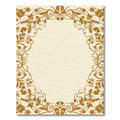Golden Floral Vine Scroll Rug