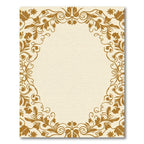 Golden Floral Vine Scroll Rug