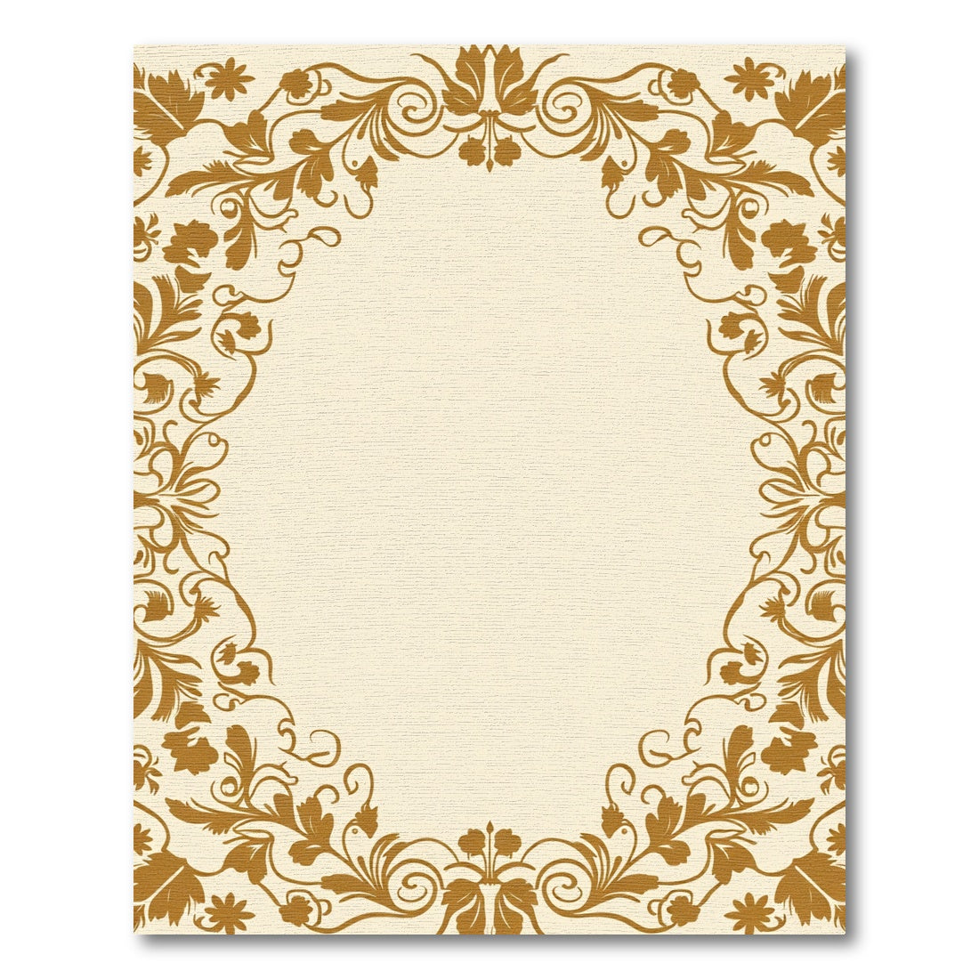 Golden Floral Vine Scroll Rug