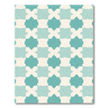Teal Quatrefoil Geometric Tile Rug