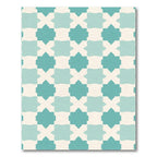 Teal Quatrefoil Geometric Tile Rug