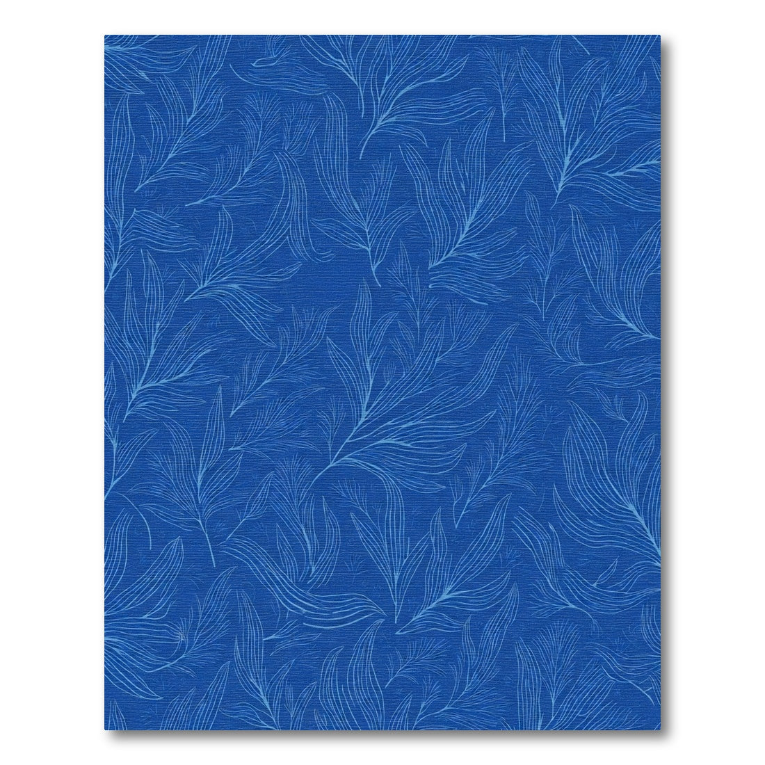 Deep Blue Botanical Line Art Rug