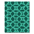 Teal Fish Diamond Geometric Rug