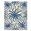 Blue Ivory Floral Swirl Rug