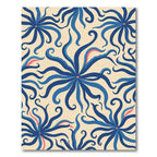 Blue Ivory Floral Swirl Rug