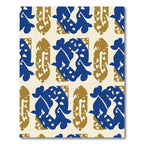 Bold Blue Abstract Organic Shapes Rug