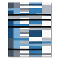 Blue Gray Abstract Stripe Rug
