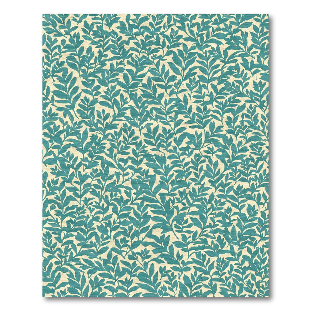 Teal Leafy Vines Meadow Rug