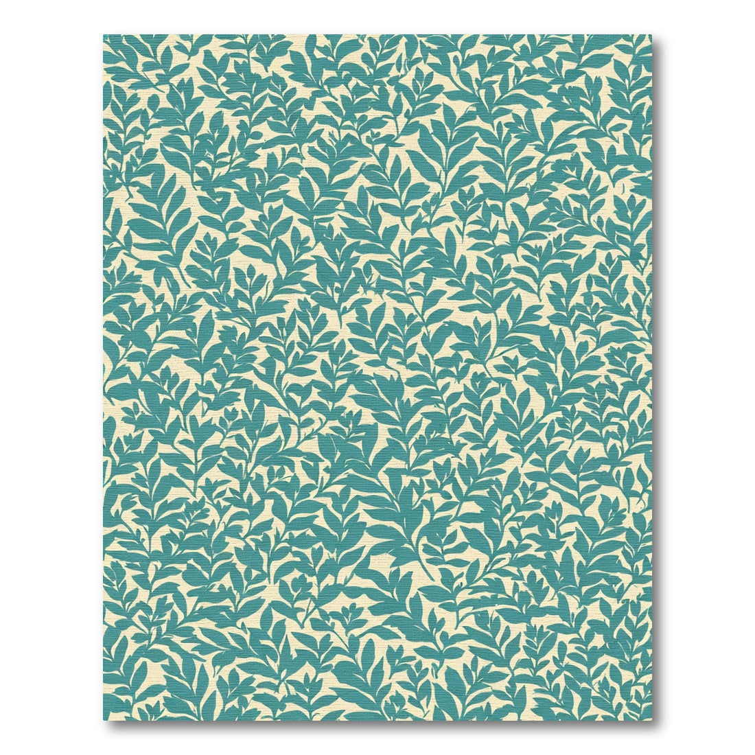 Teal Leafy Vines Meadow Rug