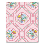 Pink Pastel Whimsical Character Floral Rug