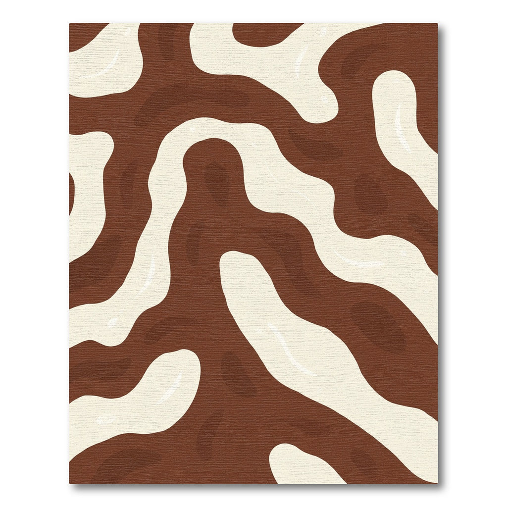 Brown Ivory Swirling Organic Stripes Rug
