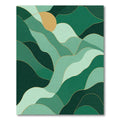 Emerald Green Landscape Sun Abstract Rug