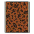 Earthy Terracotta Black Leaf Scatter Rug