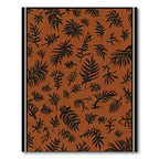 Earthy Terracotta Black Leaf Scatter Rug