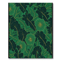 Emerald Green Floral Botanical Vines Rug