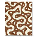 Brown Cream Abstract Swirl Rug