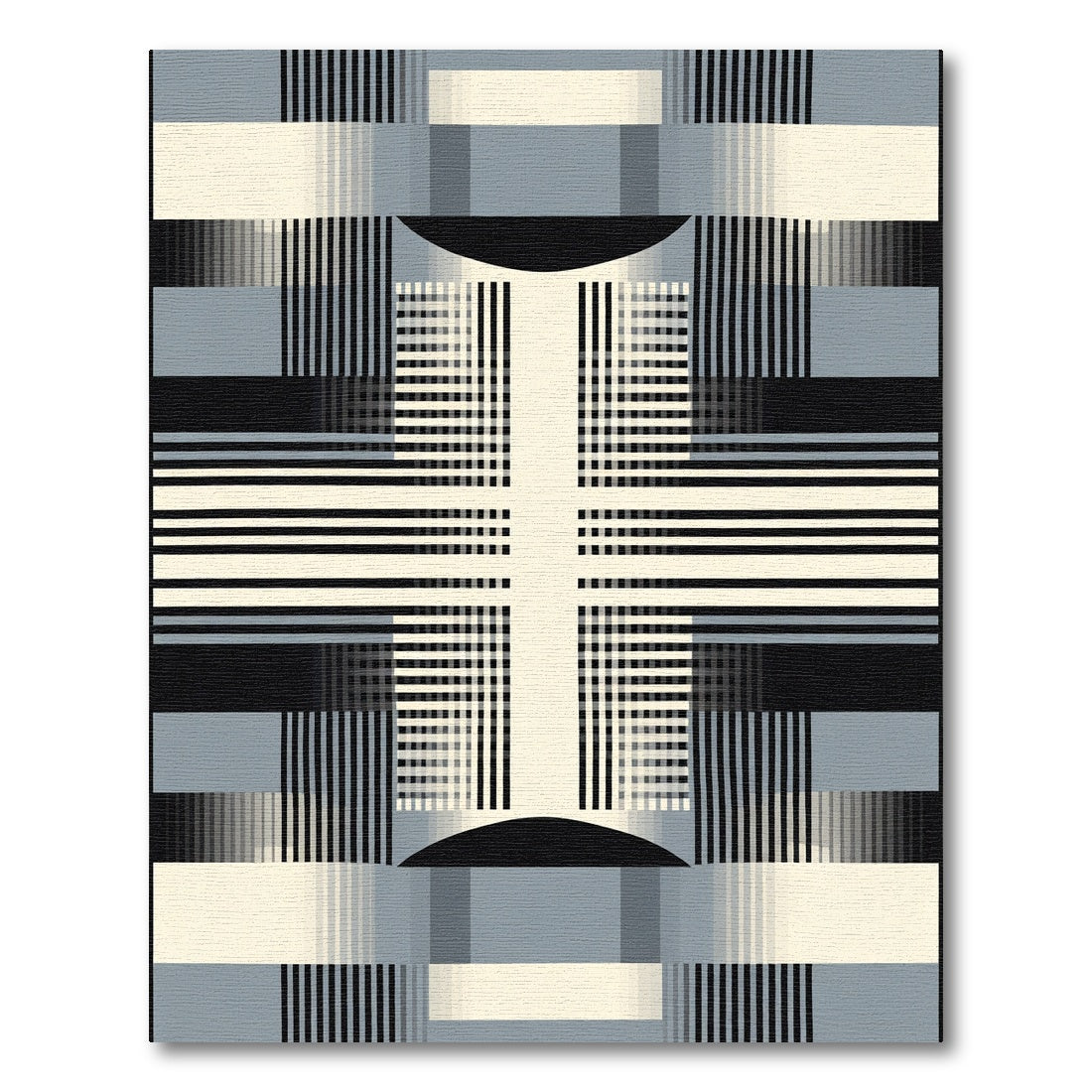 Geometric Modern Abstract Stripe Rug