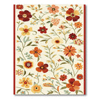 Rustic Red Yellow Floral Vine Rug