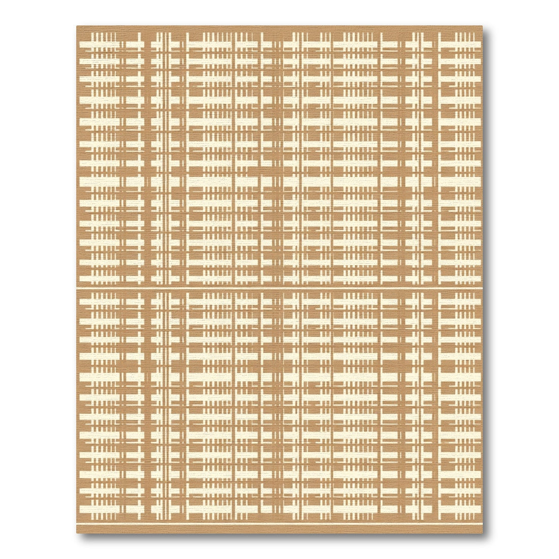 Caramel Cream Plaid Grid Rug