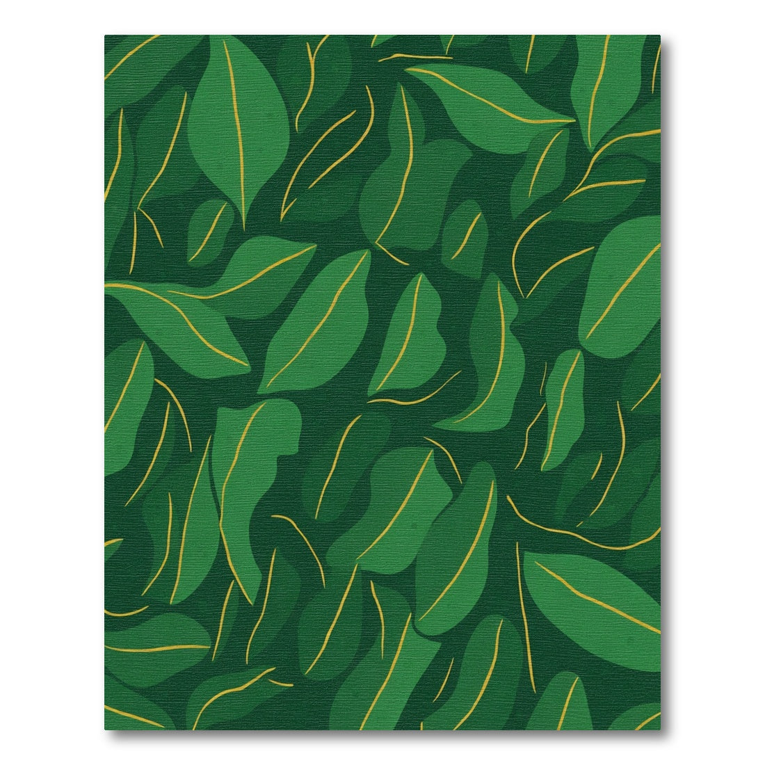 Emerald Green Tropical Leaf Abstract Rug