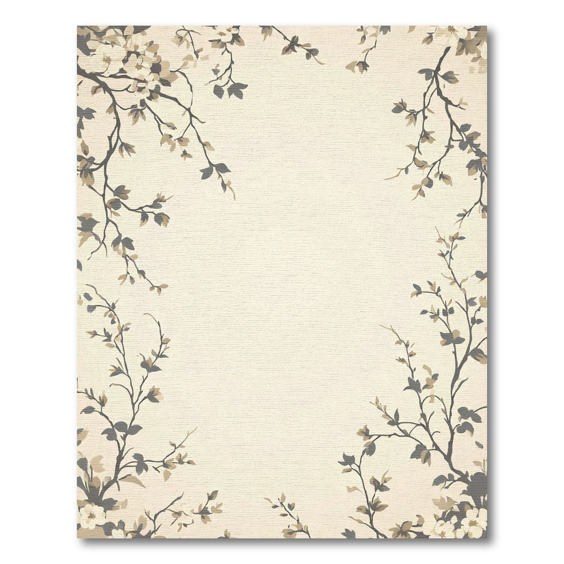Cream Blossom Branch Arrangement Rug