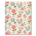 Coral Pink Blue Floral Garden Rug