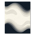 Deep Navy Abstract Wave Overlay Rug