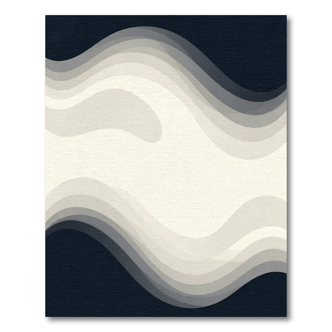 Deep Navy Abstract Wave Overlay Rug