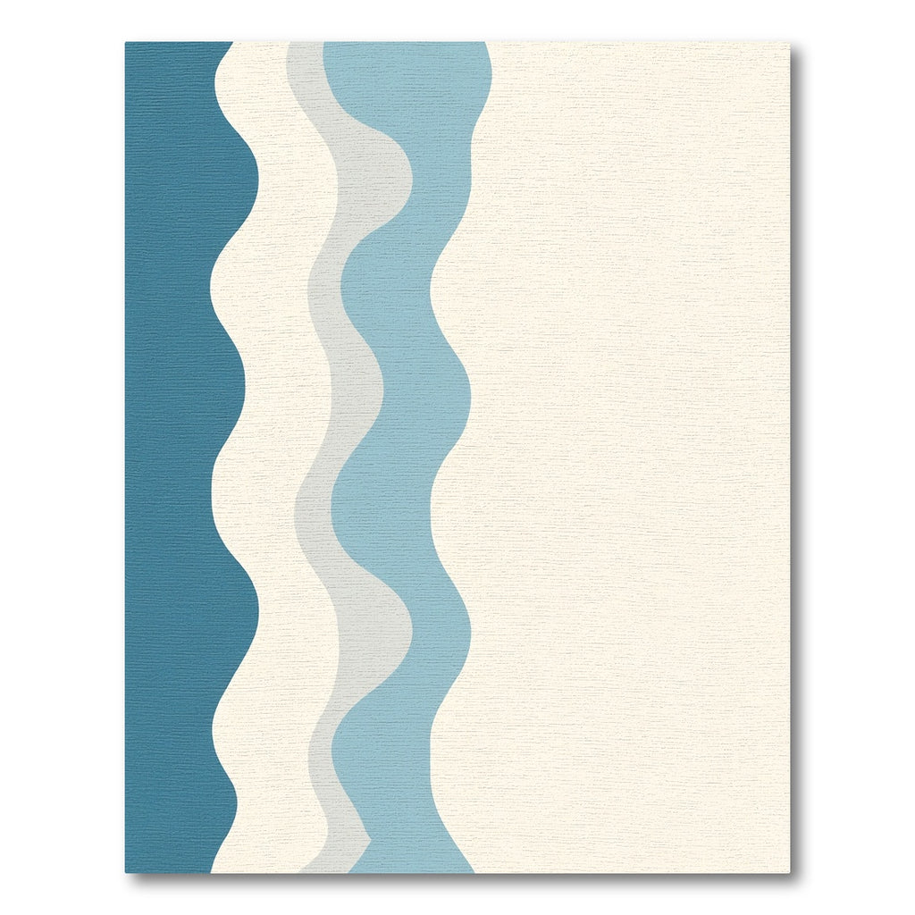 Oceanic Blue Abstract Wave Rug