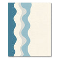 Oceanic Blue Abstract Wave Rug