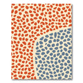 Crimson Blue Abstract Pebble Scatter Rug