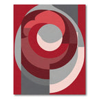 Crimson Gray Swirl Abstract Rug