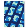 Deep Blue Abstract Organic Waves Rug