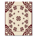 Crimson Floral Scatter medallion Corner Rug