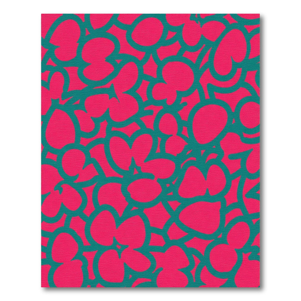 Vibrant Teal Pink Abstract Blossom Rug