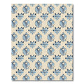 Light Blue Floral Medallion Cream Rug
