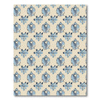 Light Blue Floral Medallion Cream Rug