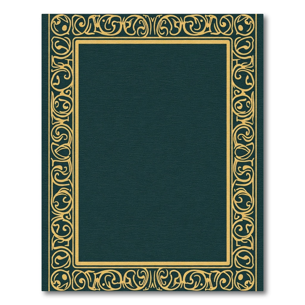 Elegant Gold Swirl Border Rug