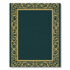Elegant Gold Swirl Border Rug
